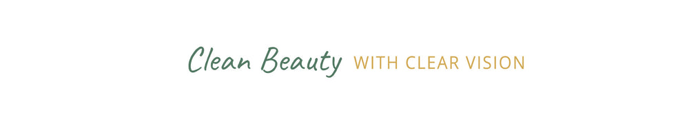baner z napisem clean beauty with clear vision